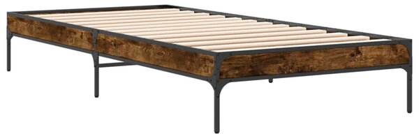 Okvir krevet boja hrasta 90 x 190 cm konstruirano drvo i metal - Smeđa / 90 x 190 cm
