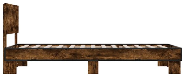 Okvir kreveta boja hrasta 75 x 190 cm konstruirano drvo i metal - Smeđa / 75 x 190 cm
