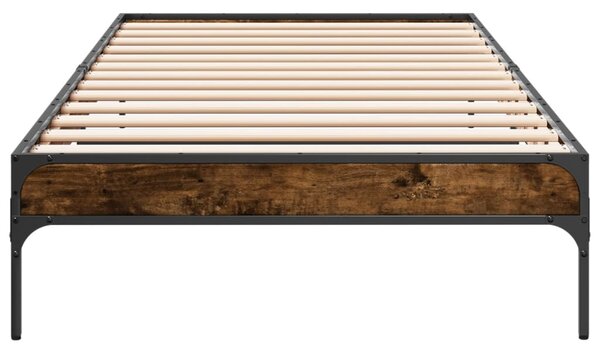 Okvir krevet boja hrasta 90 x 190 cm konstruirano drvo i metal - Smeđa / 90 x 190 cm
