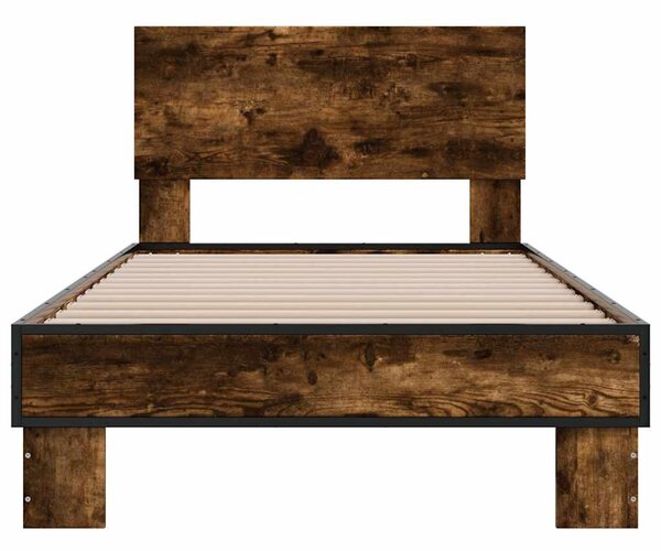 Okvir kreveta boja hrasta 75 x 190 cm konstruirano drvo i metal - Smeđa / 75 x 190 cm