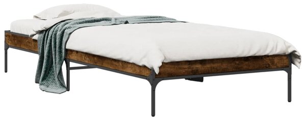 Okvir krevet boja hrasta 90 x 190 cm konstruirano drvo i metal - Smeđa / 90 x 190 cm