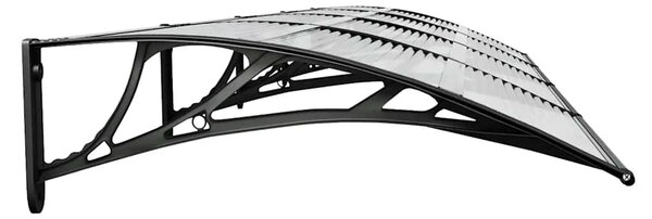 Nadstrešnica za vrata crna i prozirna 350 x 75 cm polikarbonat - Crna / 350 x 75 cm