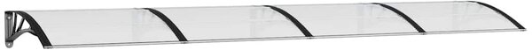 Nadstrešnica za vrata crna i prozirna 350 x 75 cm polikarbonat - Crna / 350 x 75 cm