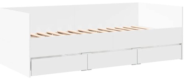 Dnevni krevet s ladicama bez madraca bijeli 75x190 cm - Bijela / 75 x 190 cm