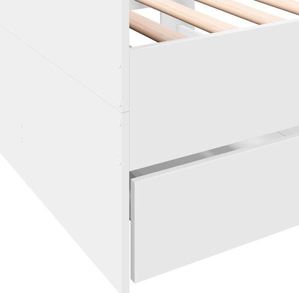 Dnevni krevet s ladicama bez madraca bijeli 75x190 cm - Bijela / 75 x 190 cm