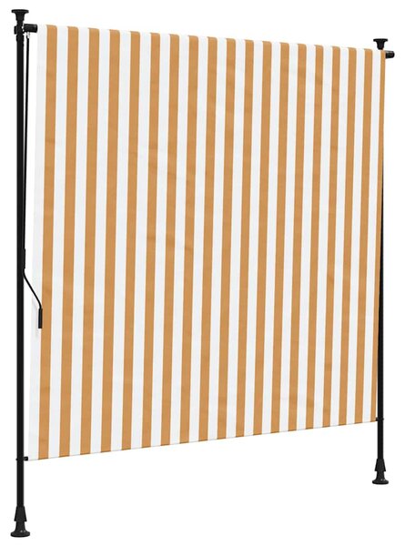 Vanjska roleta narančasto-bijela 150x270 cm od tkanine i čelika - Narančasta / 150 x 270 cm
