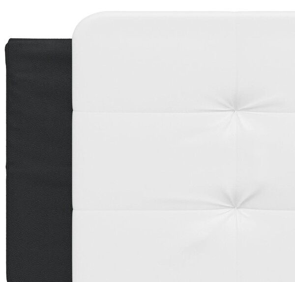 Krevet s madracem Zadar crno-bijeli 200 x 200 cm od umjetne kože - Crna / 200 x 200 cm