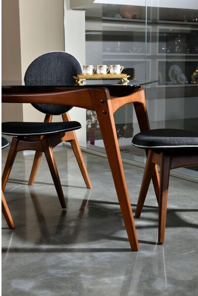 Zondo.hr Set blagovaonskih stolica (2 kom.) Toukuta (orah + antracit). Akcija -30%. 1107086