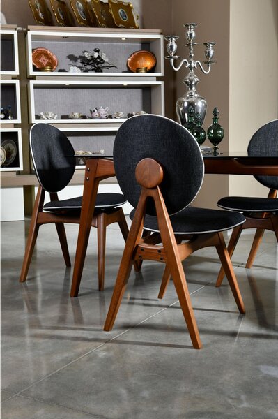 Zondo.hr Set blagovaonskih stolica (2 kom.) Toukuta (orah + antracit). Akcija -30%. 1107086