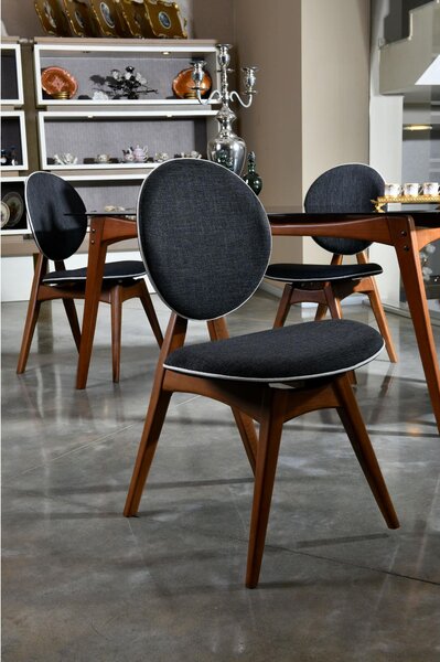 Zondo.hr Set blagovaonskih stolica (2 kom.) Toukuta (orah + antracit). Akcija -30%. 1107086