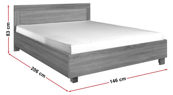 Bračni krevet 140 cm Camber C23 (bijela) (S podnicom)