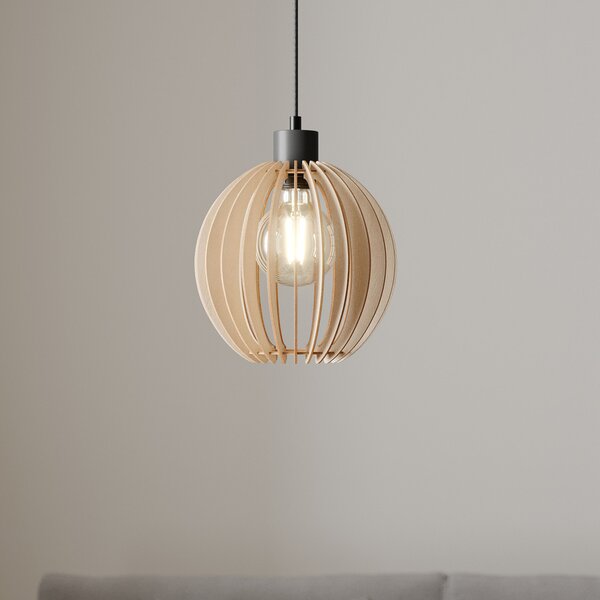 Envostar Clay viseća lampa od brezove šperploče Ø 23 cm, prigušiva, Drvo, Dnevni boravak/blagovaonica, Drvo