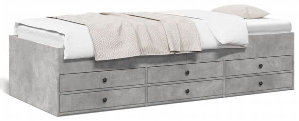 Dnevni krevet s ladicama bez madraca siva boja betona 75x190 cm - Siva / 75 x 190 cm