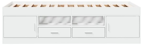 Dnevni krevet s ladicama bez madraca bijeli 100 x 200 cm - Bijela / 100 x 200 cm