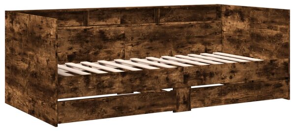 Dnevni krevet s ladicama bez madraca boja hrasta 75x190 cm - Smeđa / 75 x 190 cm