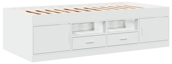 Dnevni krevet s ladicama bez madraca bijeli 100 x 200 cm - Bijela / 100 x 200 cm