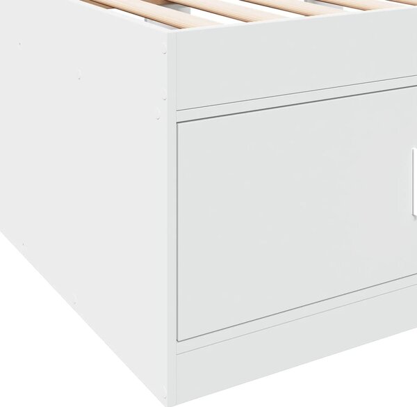 Dnevni krevet s ladicama bez madraca bijeli 100 x 200 cm - Bijela / 100 x 200 cm
