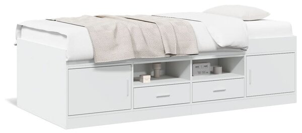 Dnevni krevet s ladicama bez madraca bijeli 100 x 200 cm - Bijela / 100 x 200 cm