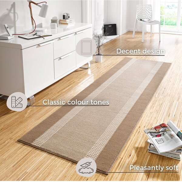 Bež-smeđa staza Hanse Home Basic, 80 x 300 cm