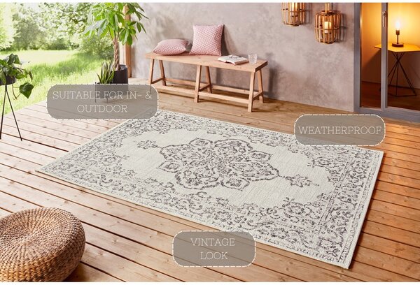 Sivo-krem vanjski prostirač NORTHRUGS Tilos, 160 x 230 cm