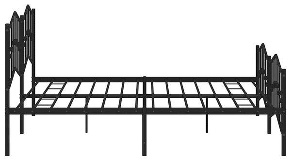 Metalni okvir kreveta s uzglavljem i podnožjem crni 193x203 cm - Crna / 193 x 203 cm
