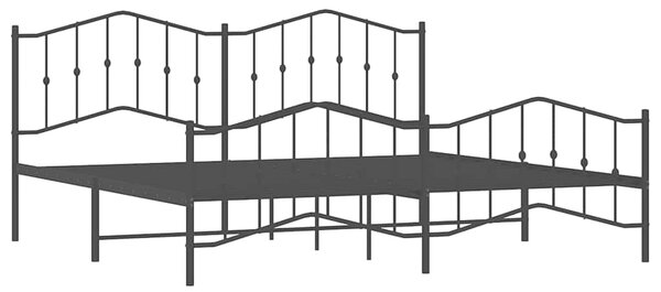 Metalni okvir kreveta s uzglavljem i podnožjem crni 193x203 cm - Crna / 193 x 203 cm
