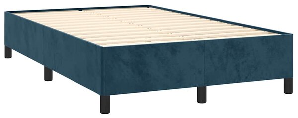 Krevet s oprugama i madracem LED tamnoplavi 120 x 190 cm baršun - Plava / 120 x 190 cm