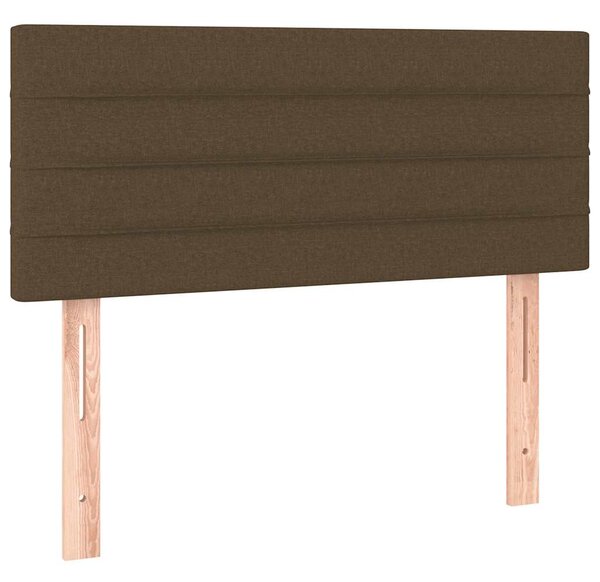 Krevet s oprugama i madracem LED tamnosmeđi 120x190 cm tkanina - Smeđa / 120 x 190 cm