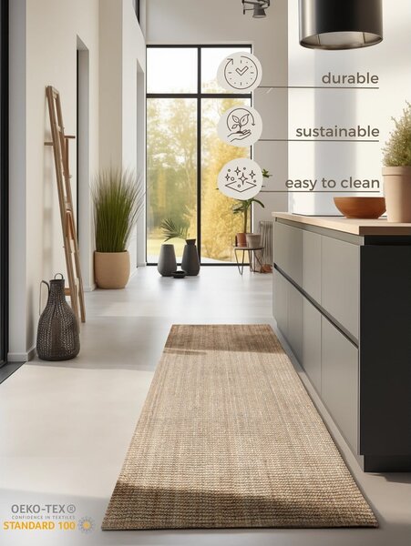 Staza jutenia u prirodnoj boji 80x200 cm Bouclé – Hanse Home