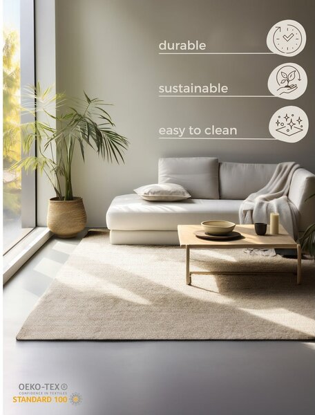 Krem juteni tepih 190x280 cm Bouclé – Hanse Home