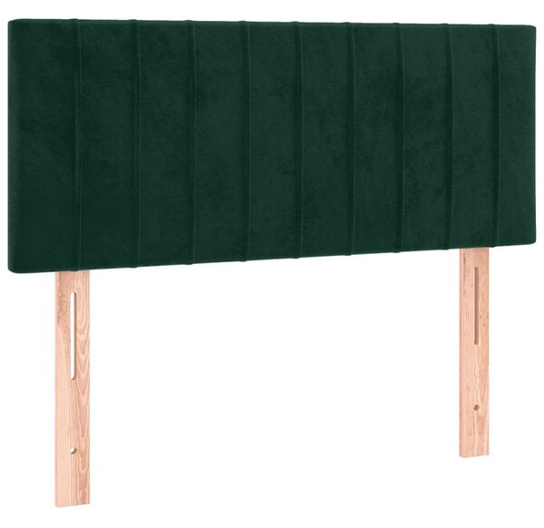 Krevet s oprugama i madracem LED tamnozelenim 120x190 cm baršun - Zelena / 120 x 190 cm
