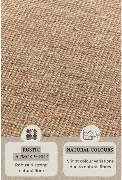 Tepih juteni u prirodnoj boji 160x230 cm Bouclé – Hanse Home
