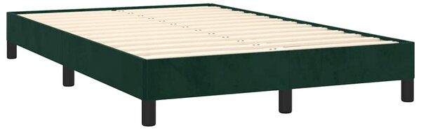 Krevet s oprugama i madracem LED tamnozelenim 120x190 cm baršun - Zelena / 120 x 190 cm
