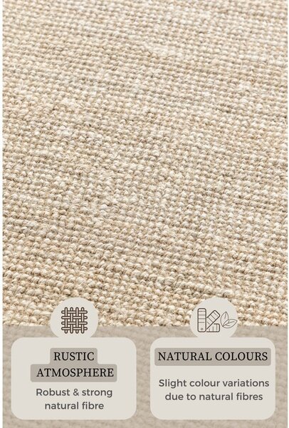 Krem juteni tepih 190x280 cm Bouclé – Hanse Home