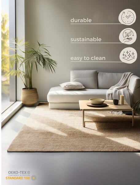 Tepih juteni u prirodnoj boji 160x230 cm Bouclé – Hanse Home