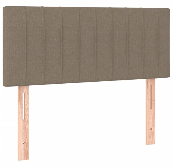 Krevet s oprugama i madracem LED smeđesivi 120x190 cmod tkanine - Tupe / 120 x 190 cm