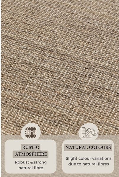 Smeđe-sivi juten tepih 160x230 cm Bouclé – Hanse Home