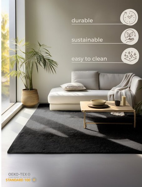 Crni juteni tepih 190x280 cm Bouclé – Hanse Home