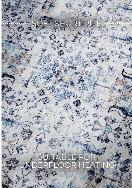 Svijetlo plavi tepih 160x230 cm Saveh Cream Blue – Elle Decoration