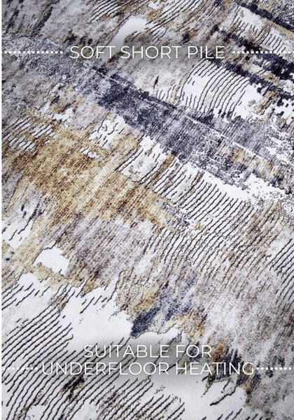 Svijetlo sivi tepih 160x230 cm Malard Anthracite Gold – Elle Decoration
