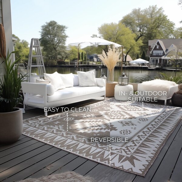 Smeđi/krem vanjski tepih 80x150 cm Gemini – Elle Decoration