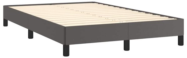 Krevet s oprugama i madracem LED sivi 120x190 cm umjetna koža - Siva / 120 x 190 cm