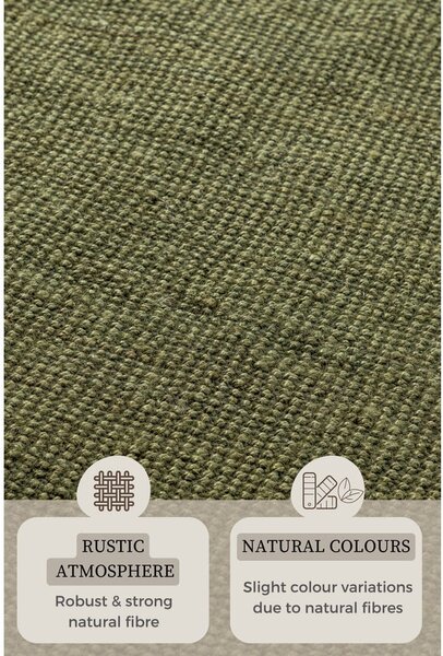 Kaki zeleni juteni tepih 60x90 cm Bouclé – Hanse Home