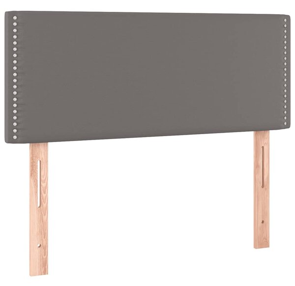Krevet s oprugama i madracem LED sivi 120x190 cm umjetna koža - Siva / 120 x 190 cm