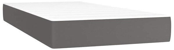 Krevet s oprugama i madracem LED sivi 120x190 cm umjetna koža - Siva / 120 x 190 cm