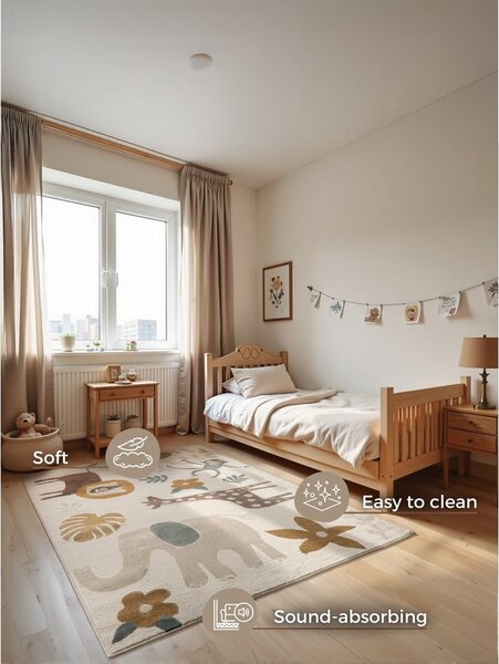 Krem dječji tepih 120x170 cm Animal Safari – Hanse Home