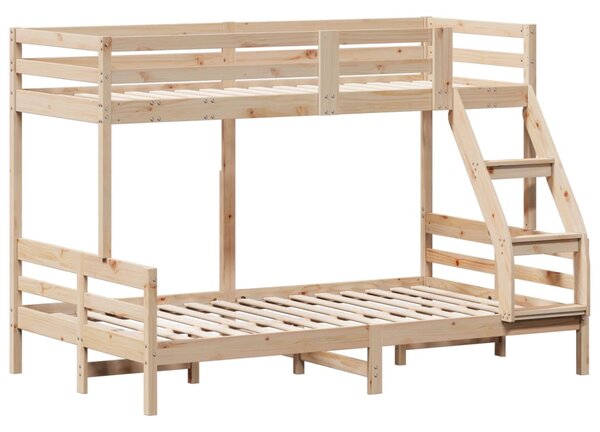 Krevet na kat 80x200/120x200 cm od masivne borovine - Smeđa / N/A