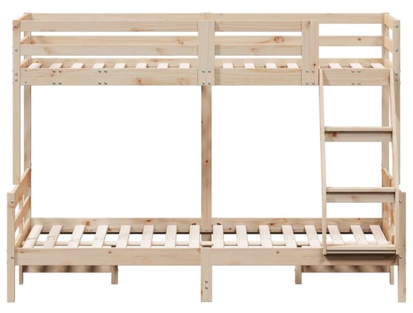 Krevet na kat 80x200/120x200 cm od masivne borovine - Smeđa / N/A