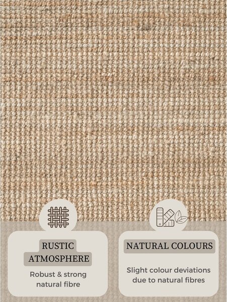 Juten okrugli tepih u prirodnoj boji ø 200 cm Bouclé Jaipur – Hanse Home