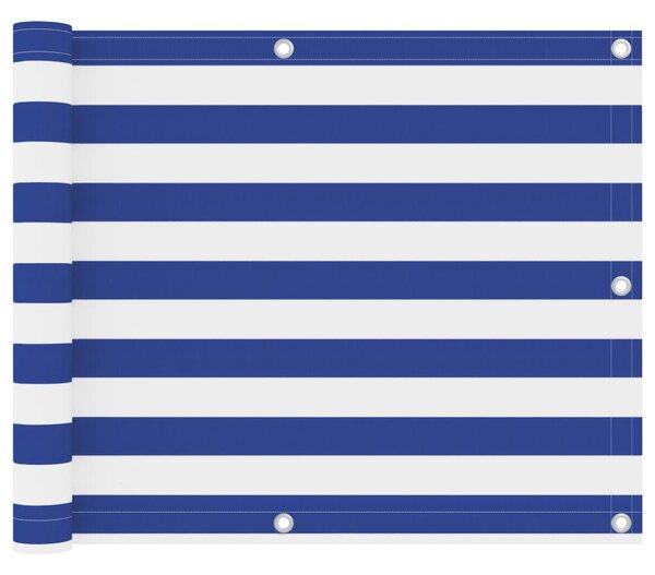 Balkonski zastor bijelo-plavi 75 x 500 cm od tkanine Oxford - Plava / 75 x 500 cm